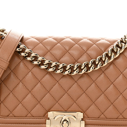 Chanel Caviar Quilted Medium Boy Flap Light Brown 8 of 11