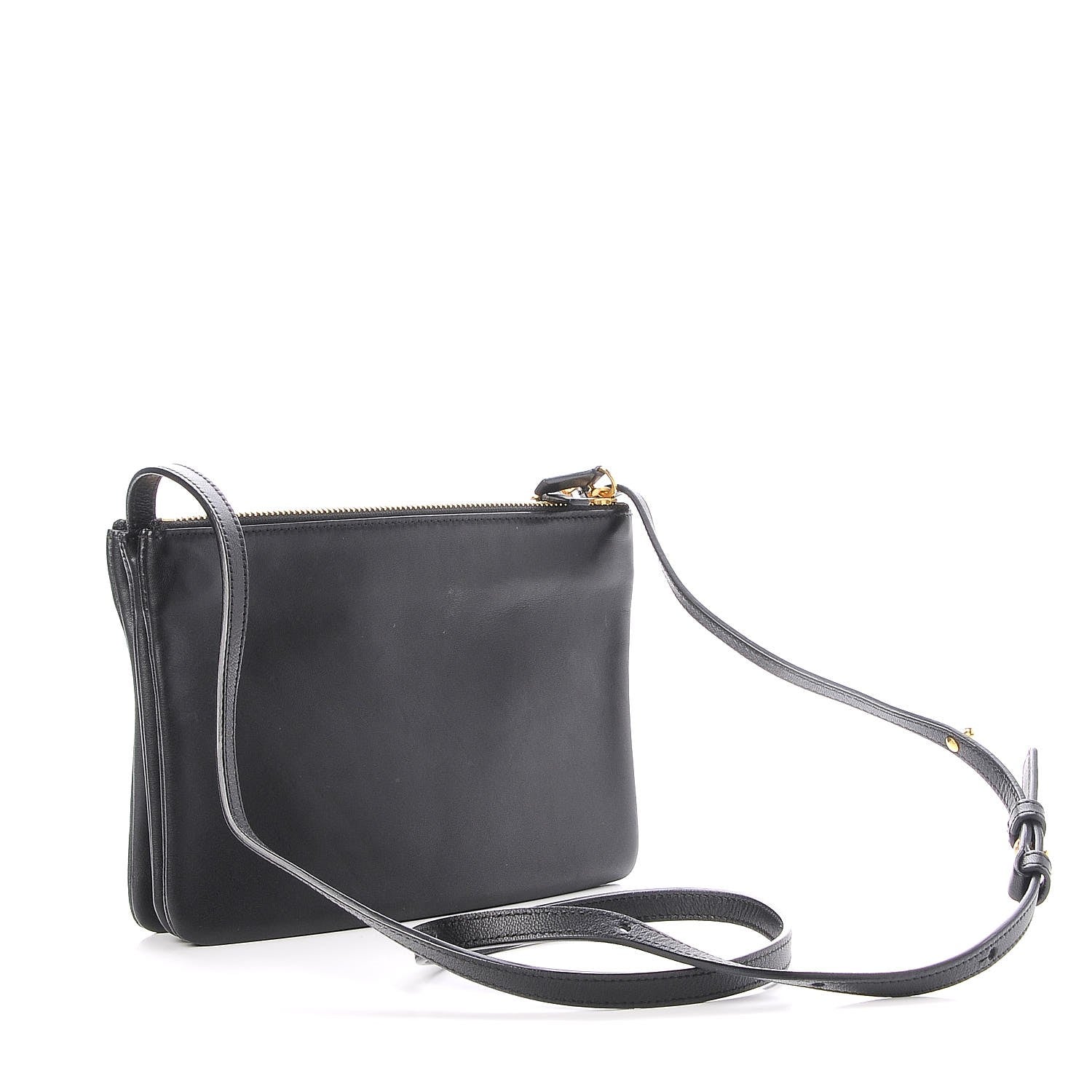 Celine Lambskin Small Trio Crossbody Bag Black 3 of 9