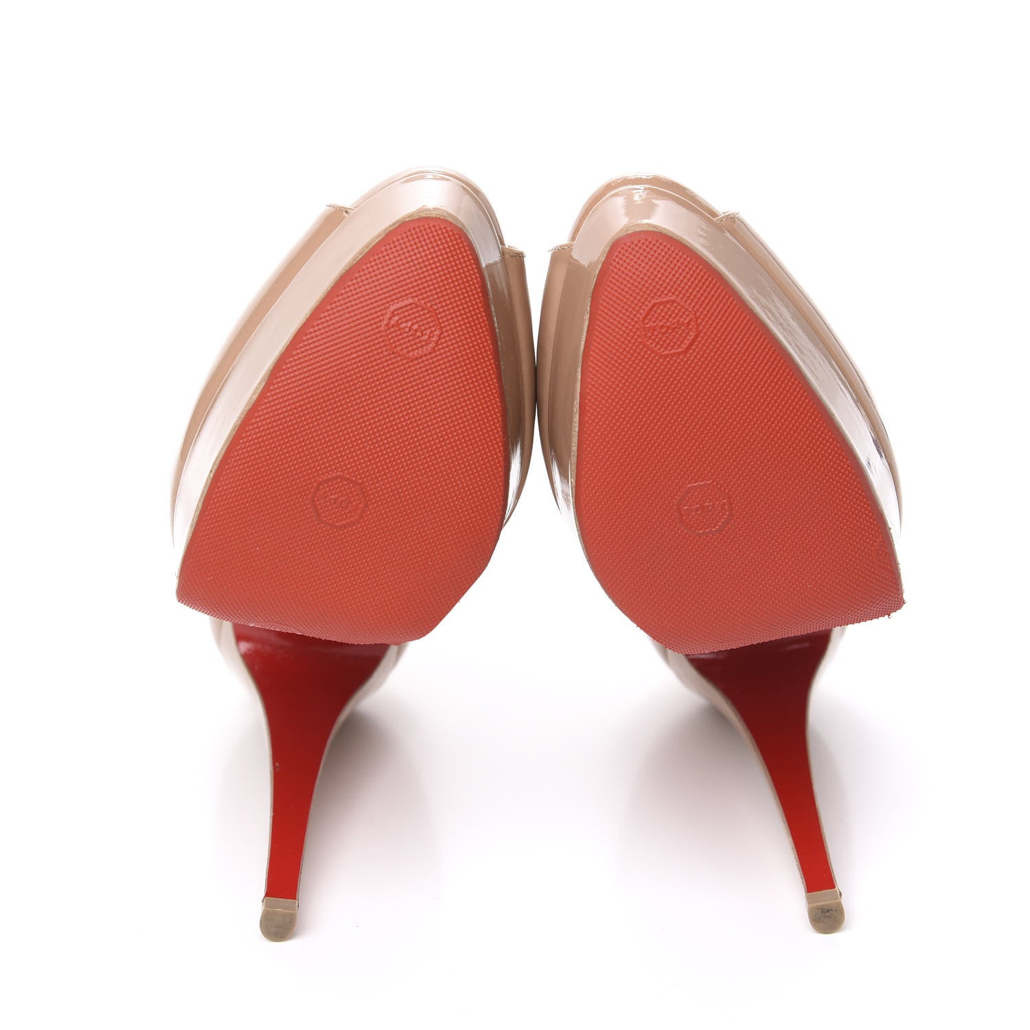 Christian Louboutin Patent Lady Peep 150 Pumps 37.5 Nude 5 of 10