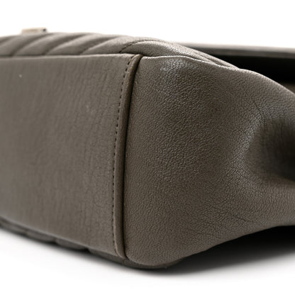 Saint Laurent Sheepskin Matelasse Chevron Monogram Large College Satchel Dark Anthracite 10 of 14