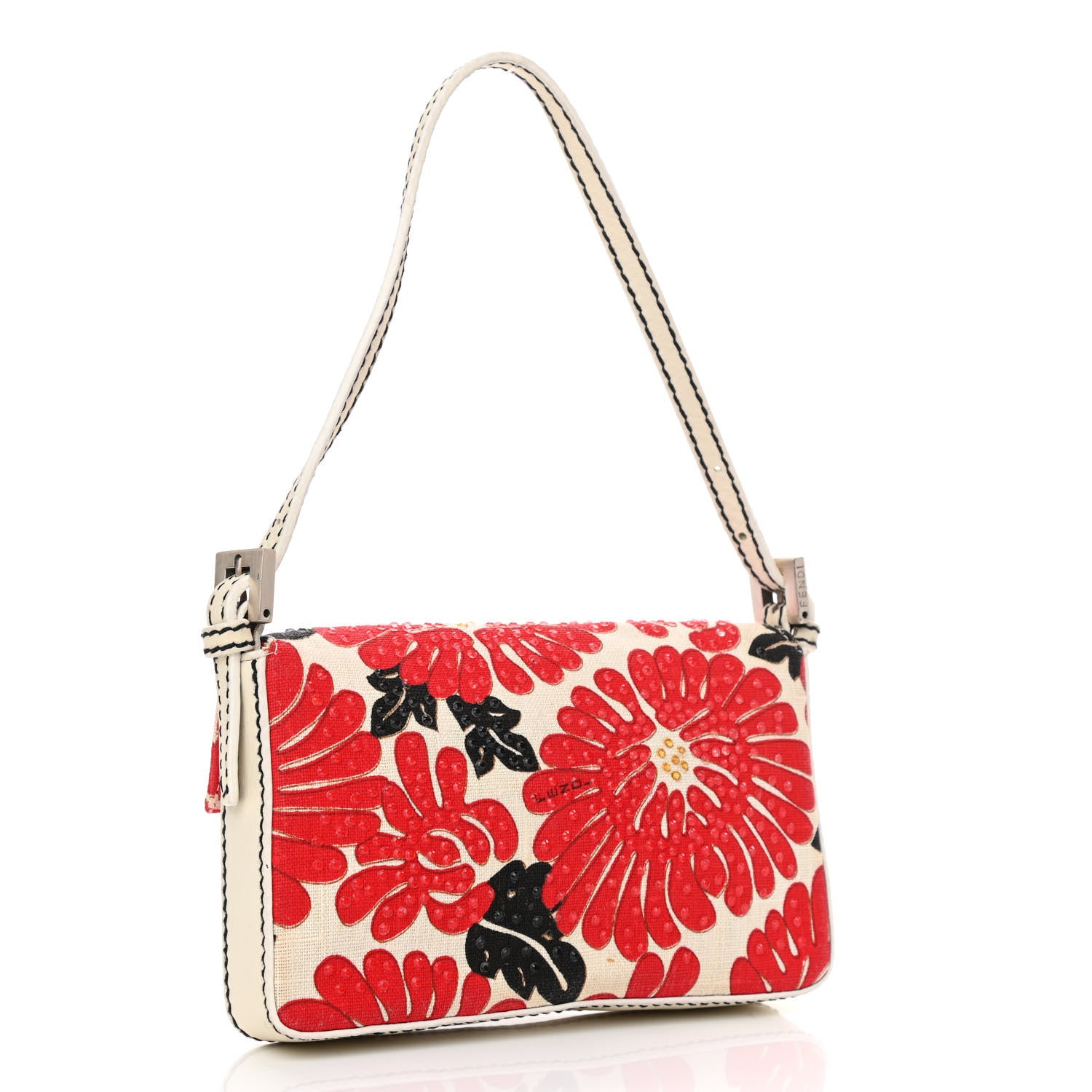 Fendi Canvas Floral Print Mini Baguette Multicolor 3 of 10