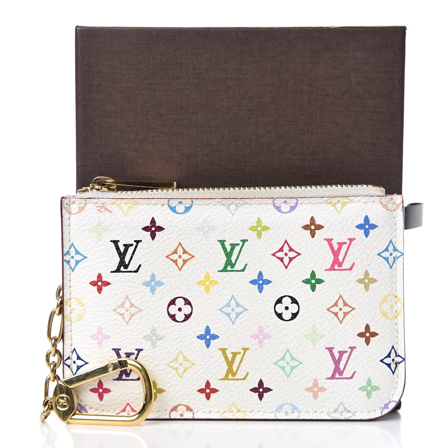 Louis Vuitton Monogram Multicolor Key Pouch White Litchi 8 of 8