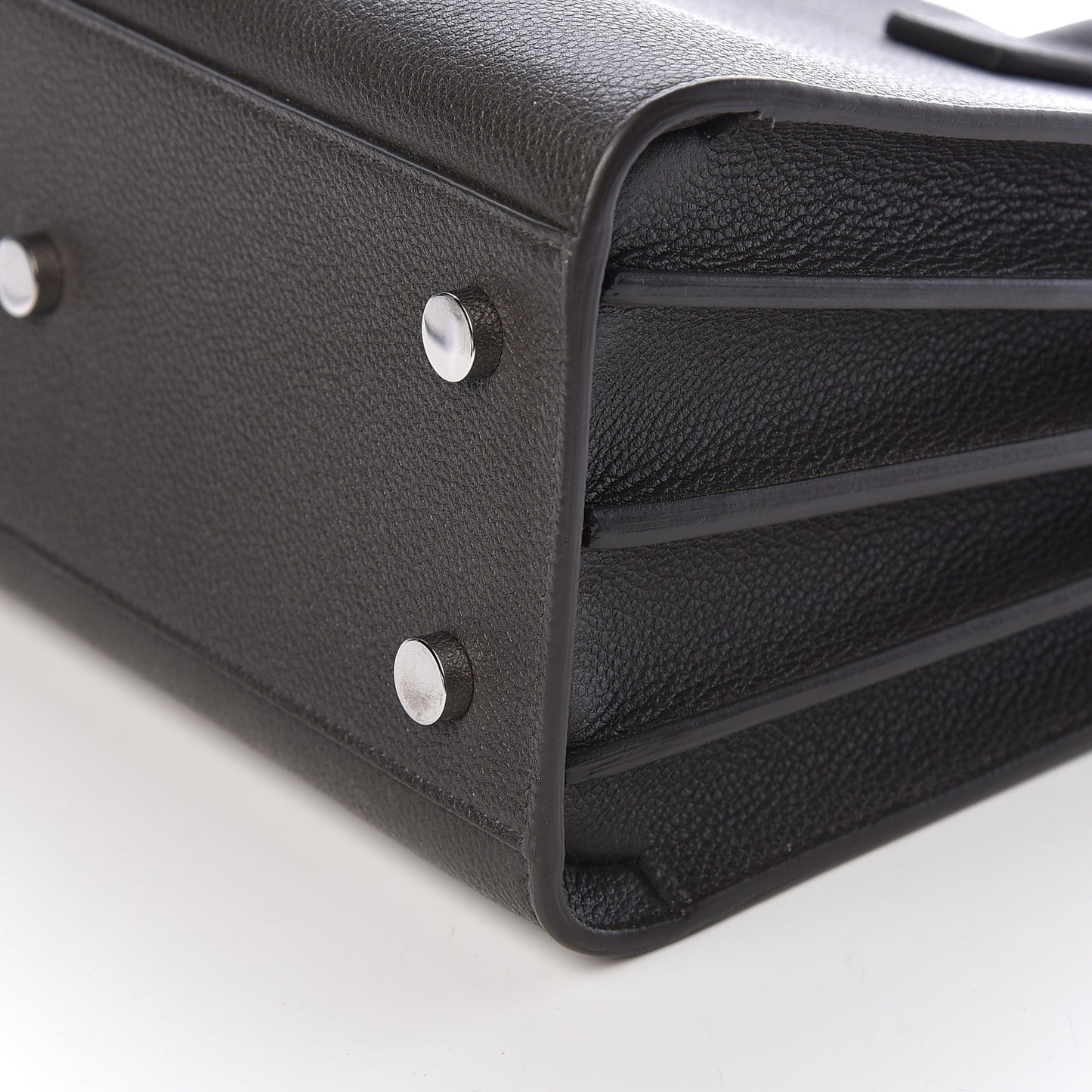Grained Calfskin Baby Sac De Jour Coal