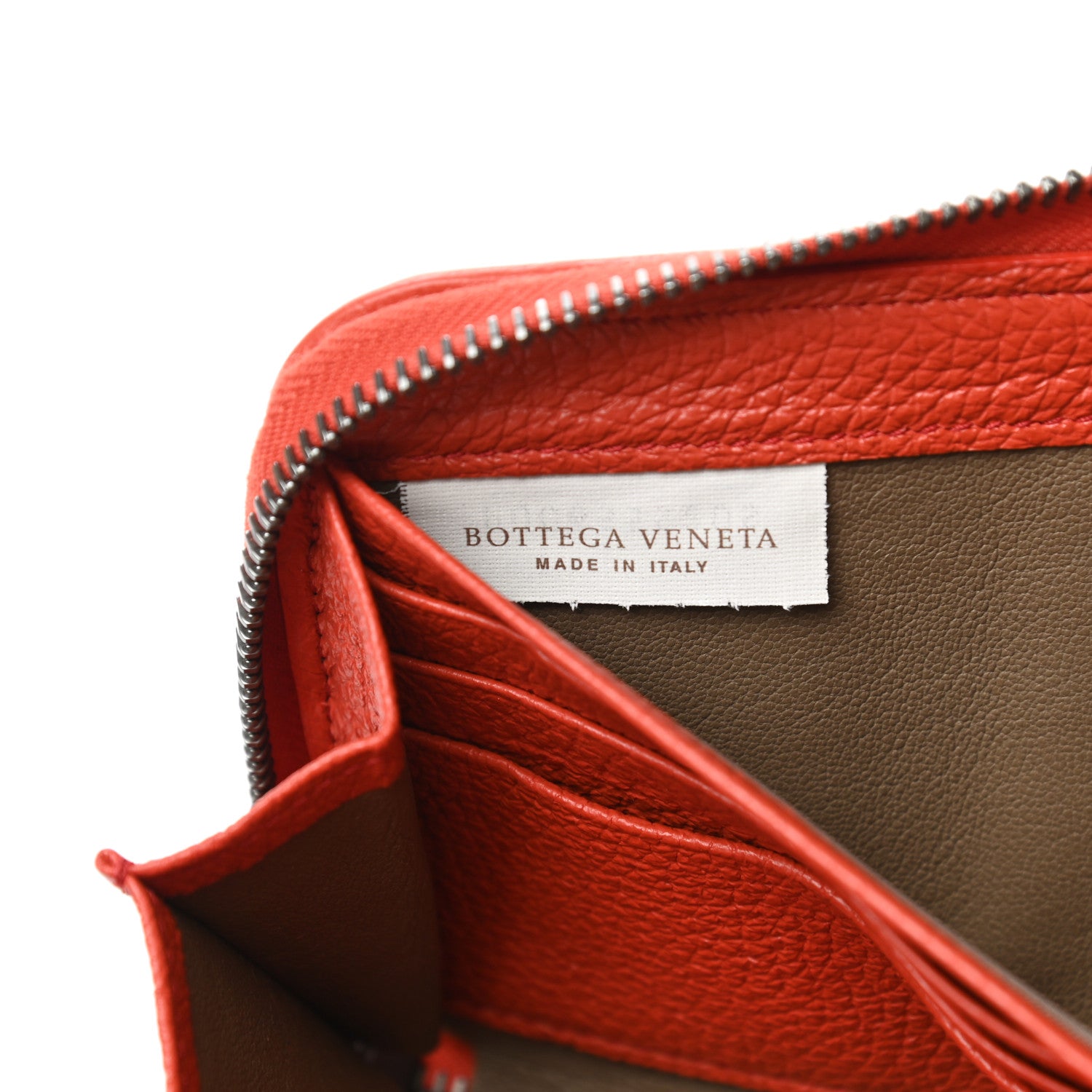 Bottega Veneta Goatskin Intrecciato Zip Around Wallet Orange 7 of 11