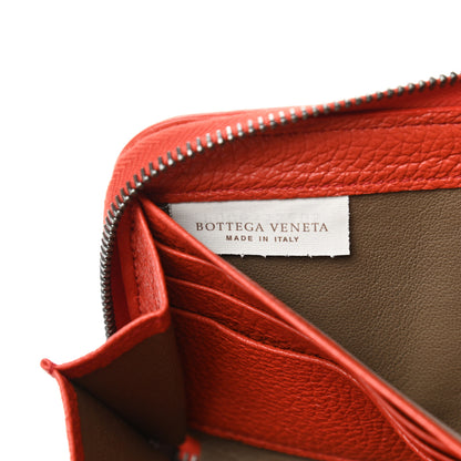 Bottega Veneta Goatskin Intrecciato Zip Around Wallet Orange 7 of 11