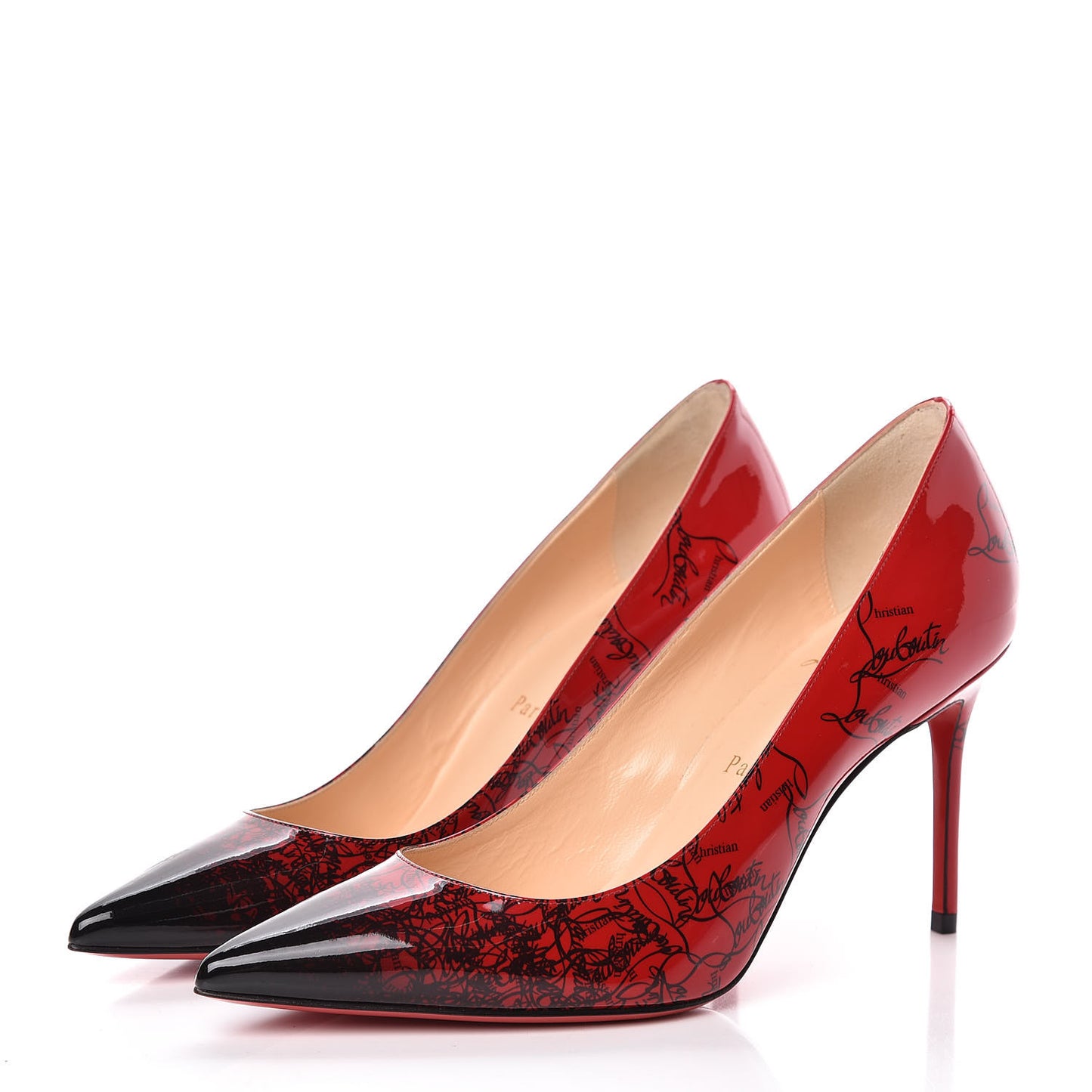 Patent Logo Degrade Decollete 554 85 Pumps 37 Black Loubi