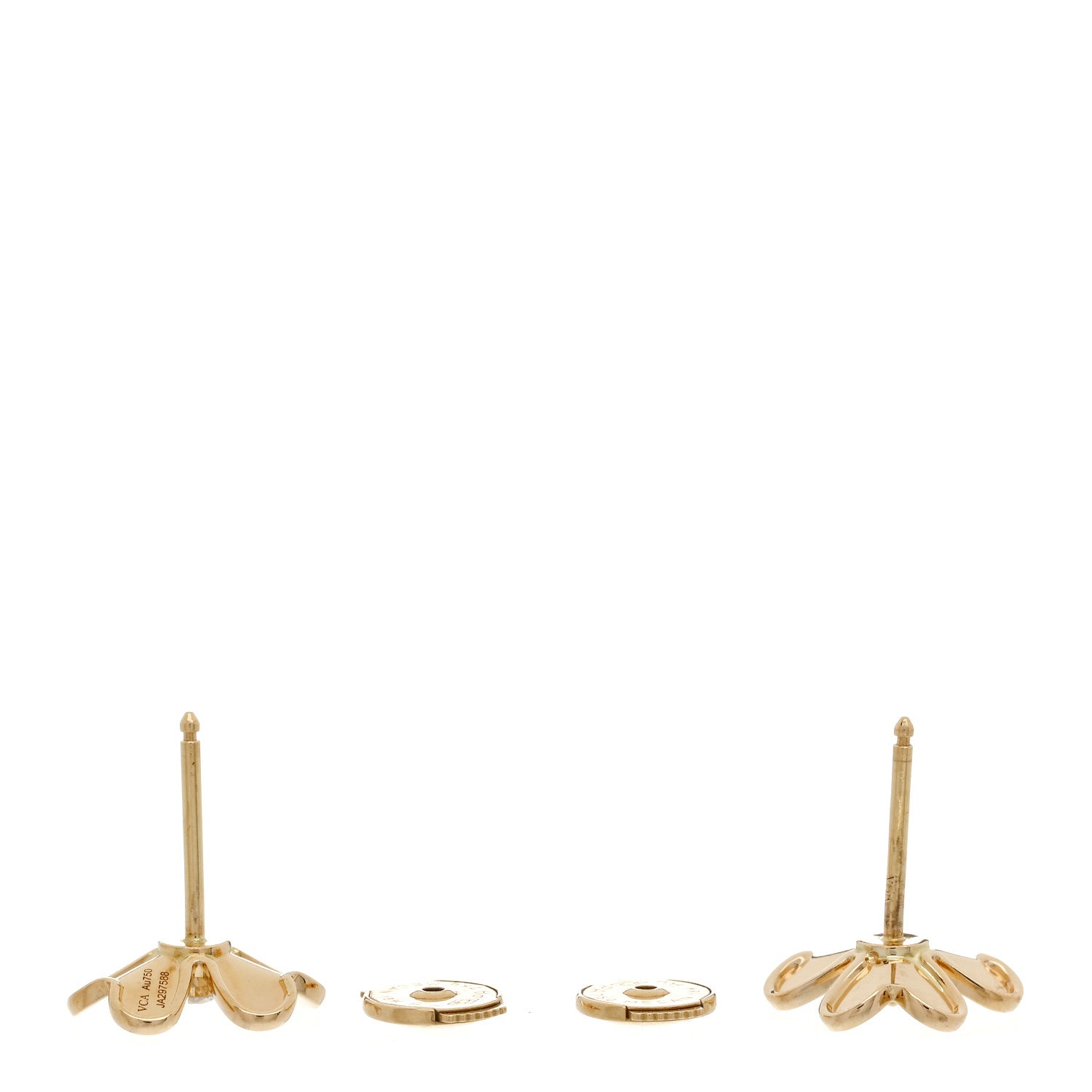 Van Cleef & Arpels 18K Yellow Gold Diamond Mini Frivole Earrings 4 of 5