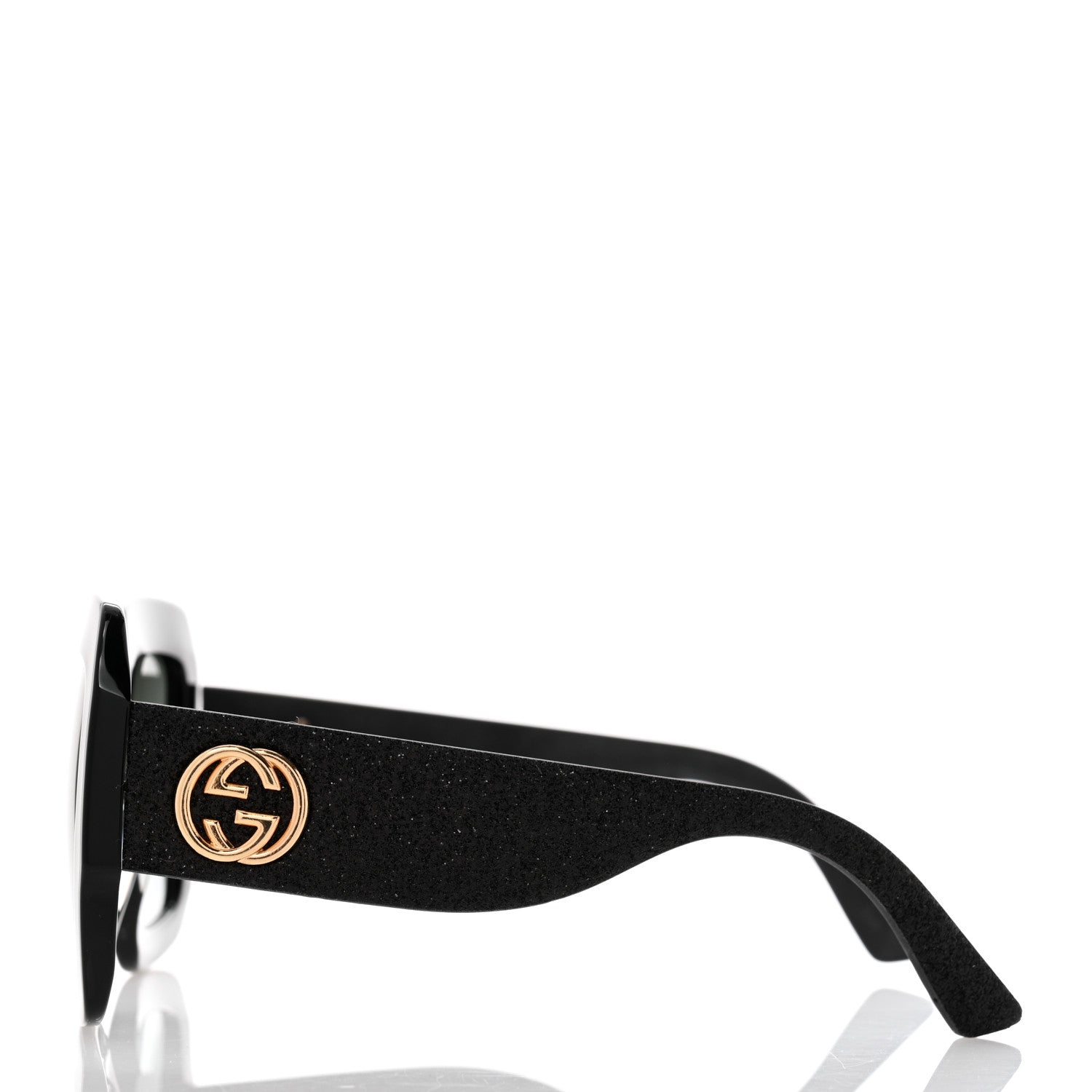 Gucci Square Frame Glitter GG0102S Sunglasses Black 3 of 8