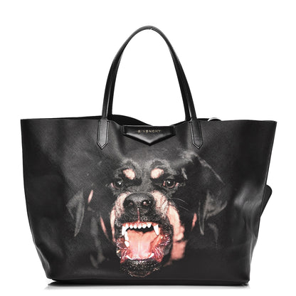 Givenchy Textured Coated Canvas Rottweiler Pint Large Antigona Tote Black 1 of 9