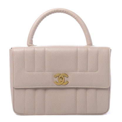 Chanel Caviar Vertical Quilted Kelly Flap Bag Light Beige 1 of 12