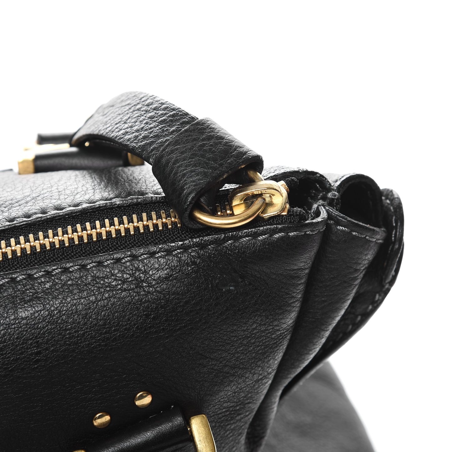 Calfskin Large Marcie Satchel Black