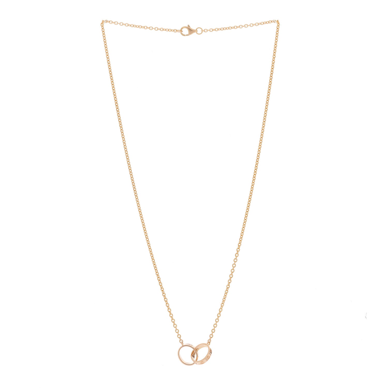 Cartier 18K Pink Gold Interlocking LOVE Necklace 2 of 9