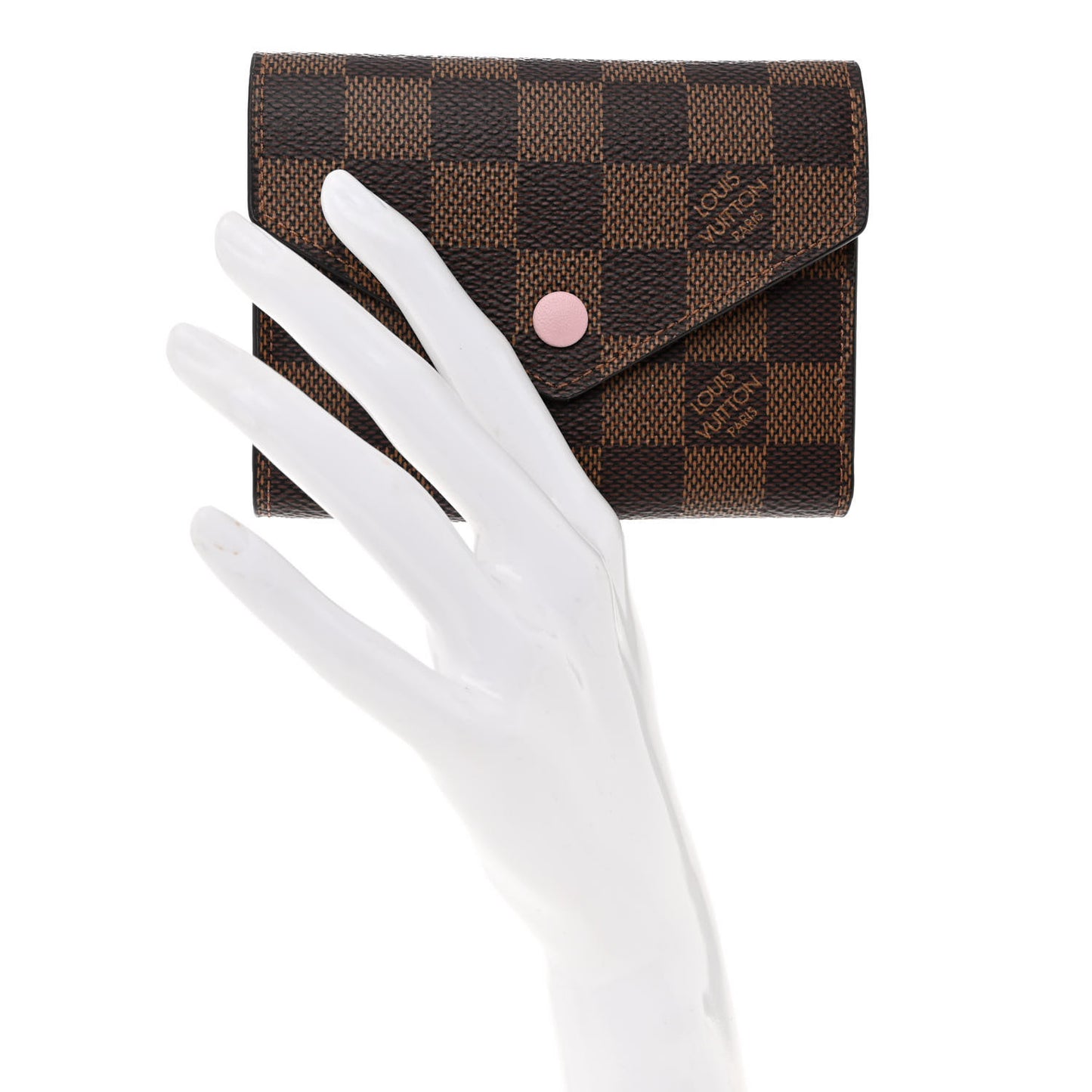 Damier Ebene Victorine Wallet Rose Ballerine