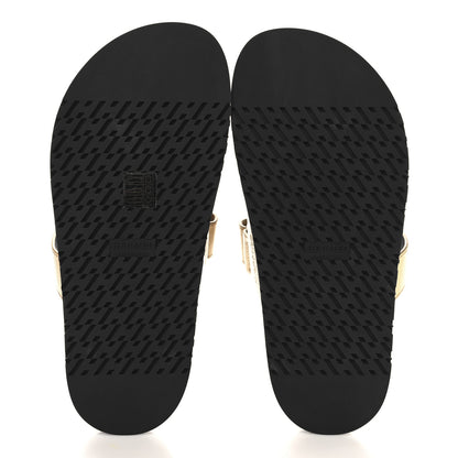 Hermes Metallic Goatskin Womens Chypre Sandals 37 Dore 6 of 10