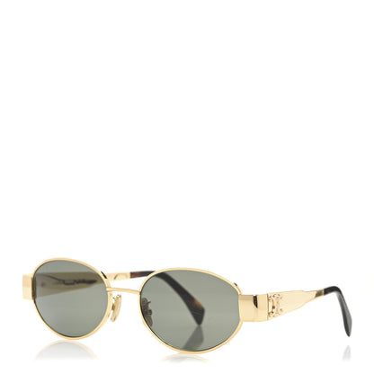 Celine Metal Triomphe 01 Sunglasses CL40235U Gold Green 1 of 8