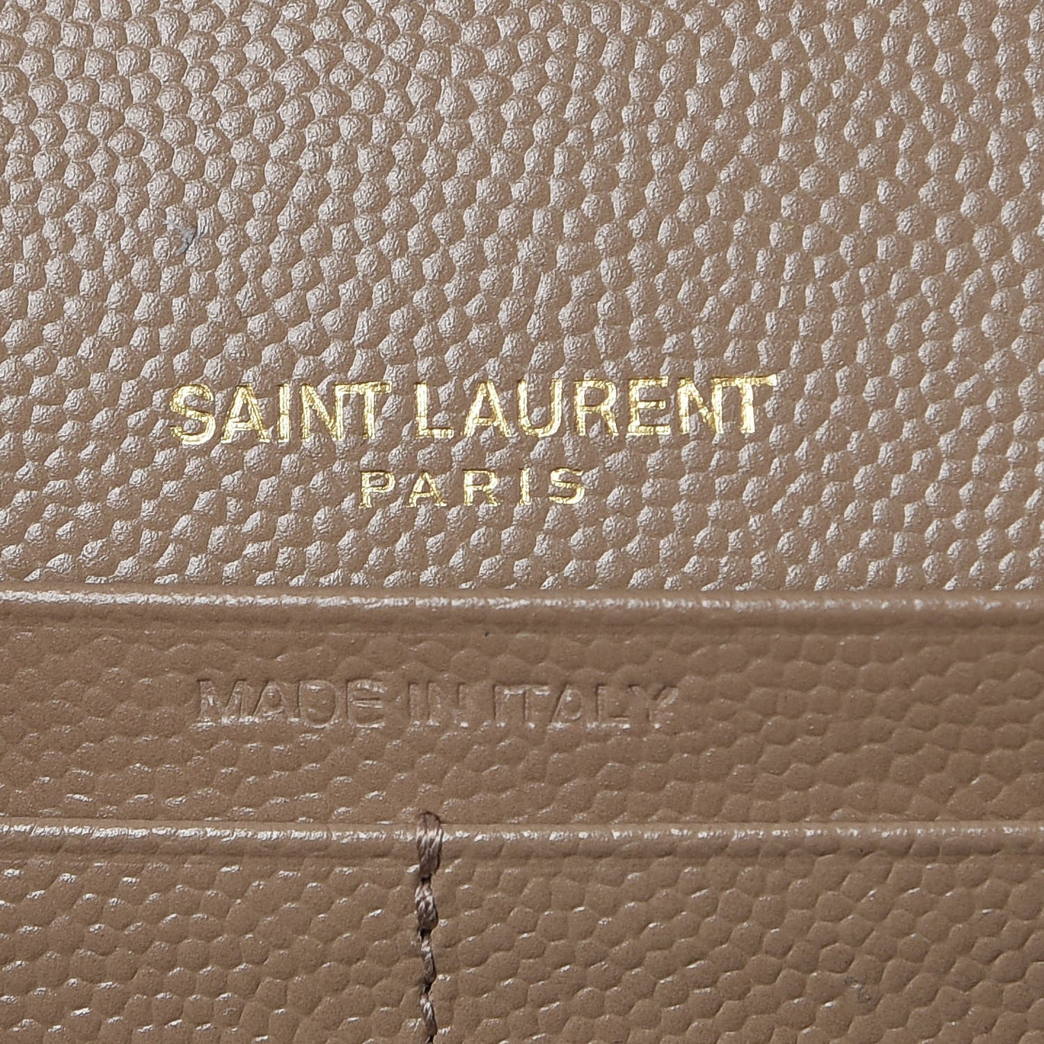 Saint Laurent Grain De Poudre Matelasse Chevron Monogram Chain Wallet Light Taupe 6 of 7