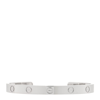 Cartier 18K White Gold LOVE Cuff Bracelet 18 1 of 3