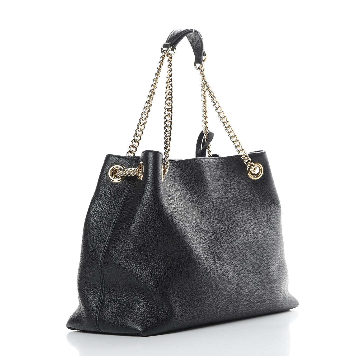 Gucci Pebbled Calfskin Medium Soho Chain Shoulder Bag Black 3 of 10