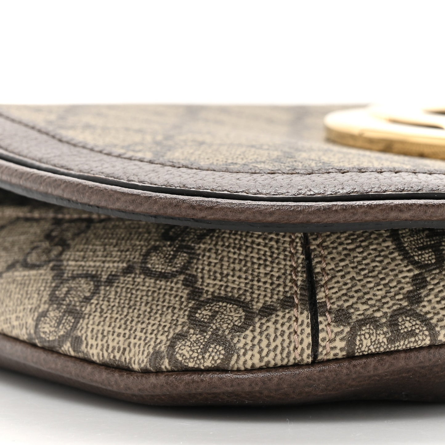 GG Supreme Monogram Textured Dollar Calfskin Blondie Chain Shoulder Flap Bag Beige Ebony New Acero