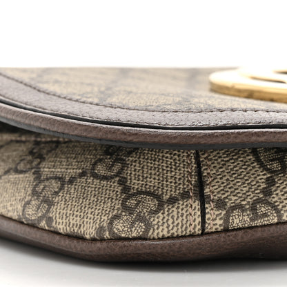 Gucci GG Supreme Monogram Textured Dollar Calfskin Blondie Chain Shoulder Flap Bag Beige Ebony New Acero 10 of 11