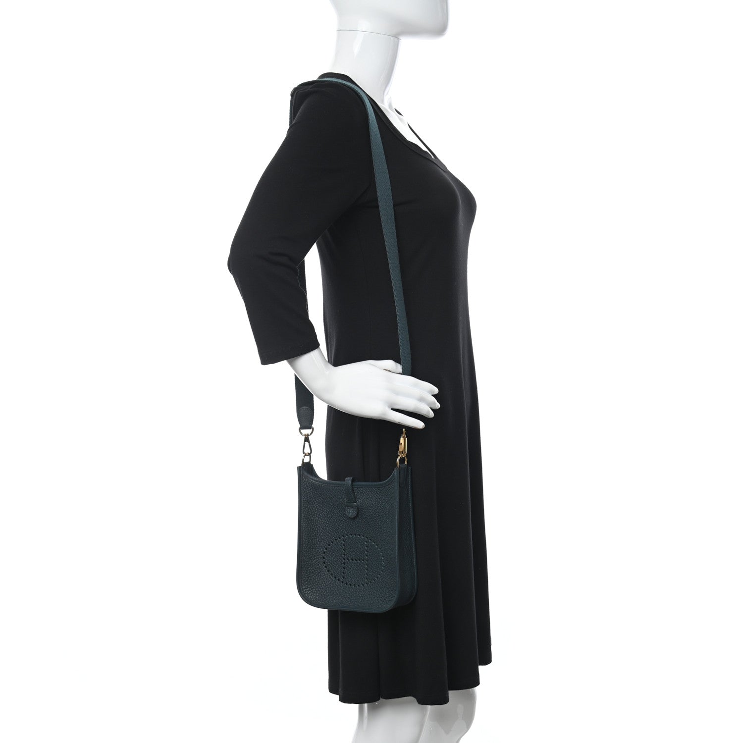 Hermes Taurillon Clemence Amazone Evelyne TPM Vert Cypress 2 of 11