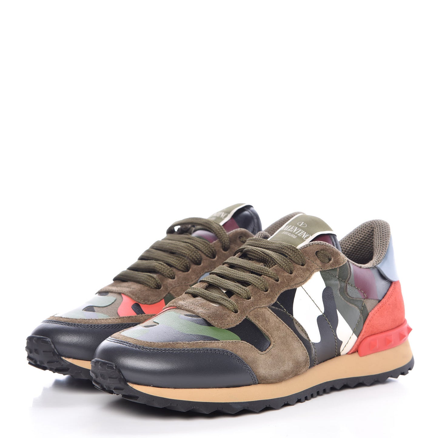 Nappa Suede Camouflage Womens Rockrunner Sneakers 37.5 Multicolor