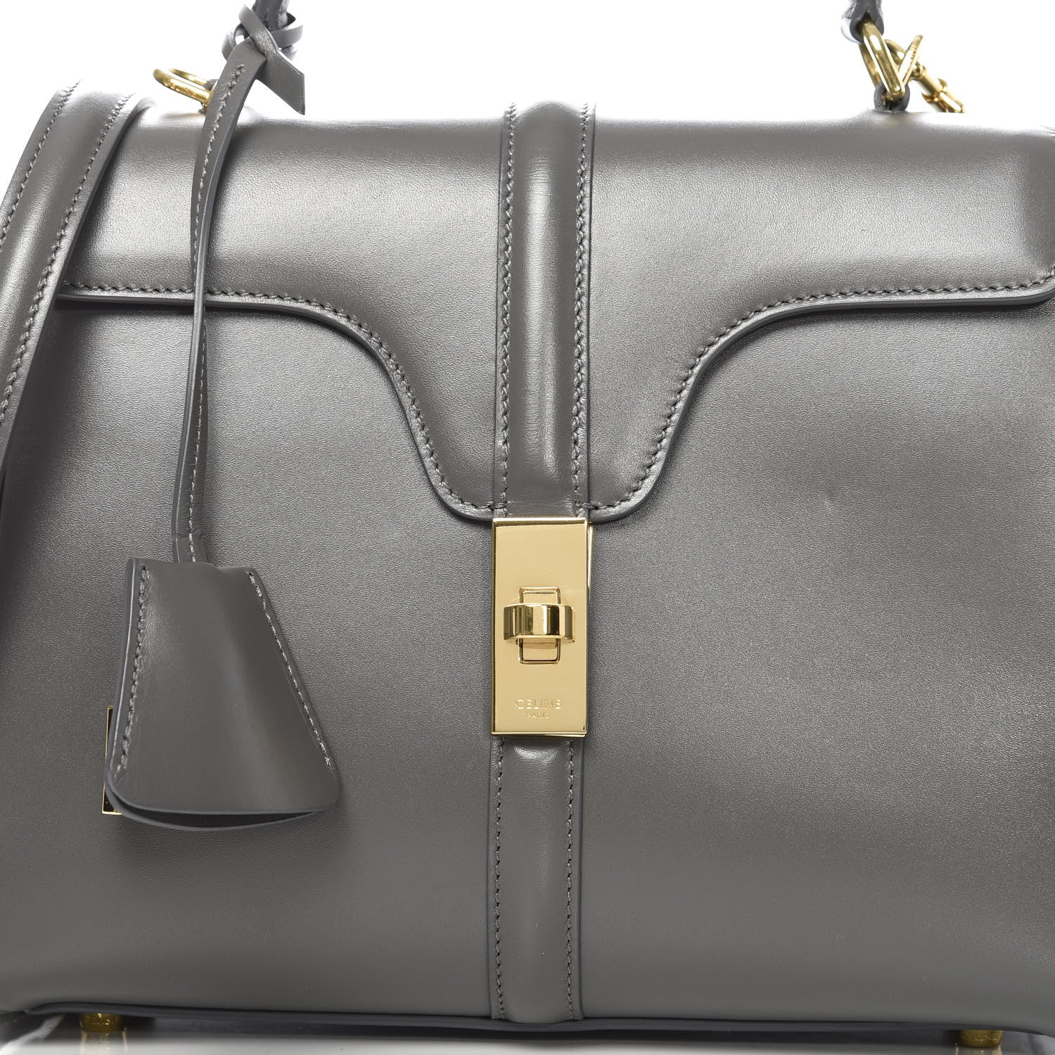 Celine Satinated Calfskin Small 16 Top Handle Bag Gray 12 of 12