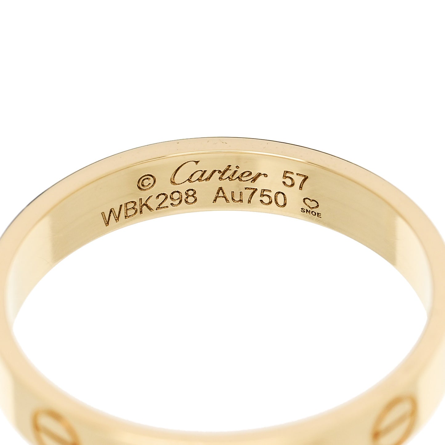 18K Yellow Gold 3.5mm LOVE Wedding Band Ring 57 8