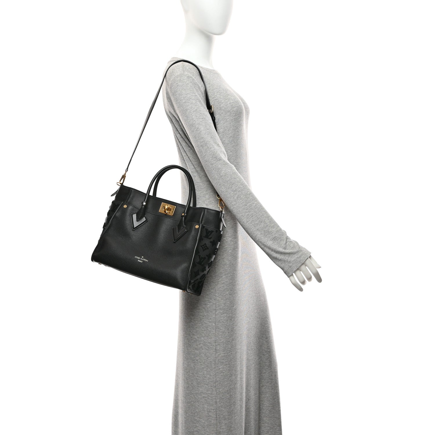 Louis Vuitton Calfskin Monogram Tufting On My Side Black 2 of 10