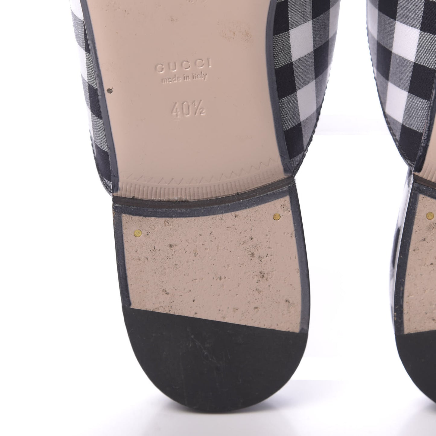 Cotton Gingham Womens Princetown Slippers 40.5 Black