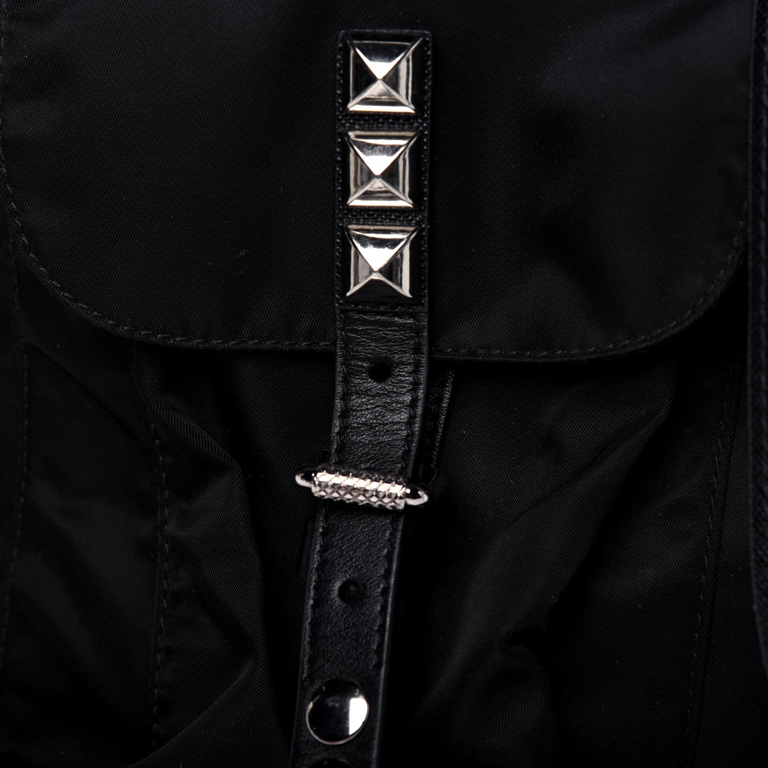 Prada Nylon New Vela Studded Backpack Black 16 of 18