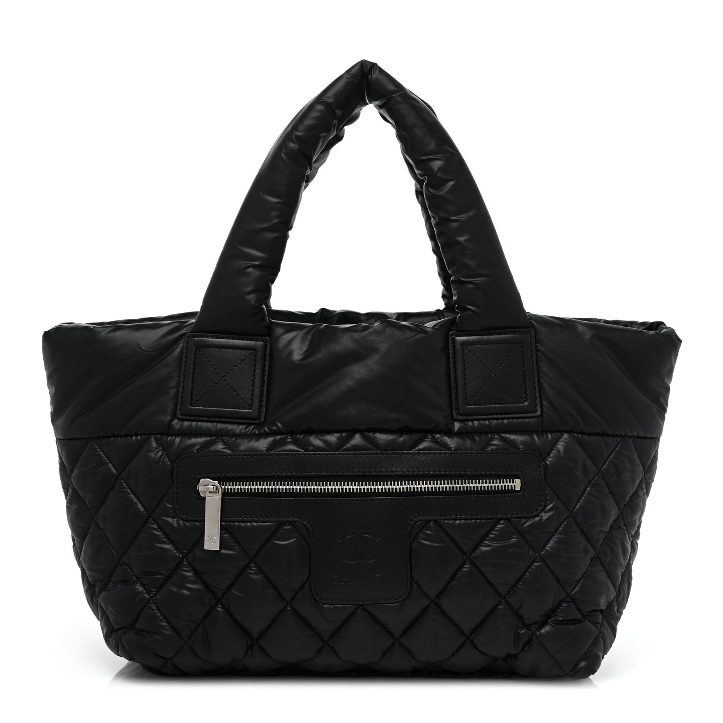 Nylon Quilted Small Coco Cocoon Tote Black