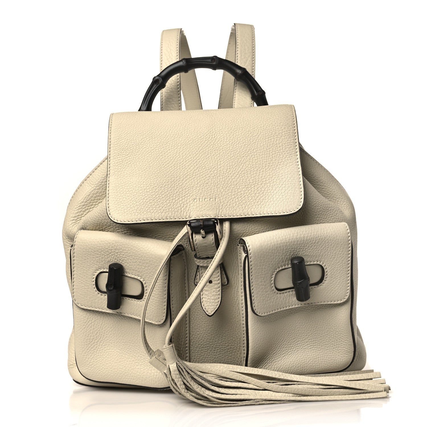 Gucci Cellarius Calfskin Medium Bamboo Backpack Mystic White 1 of 9