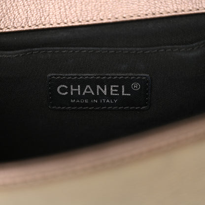 Chanel Iridescent Goatskin Quilted Medium Boy Flap Dark Gold 6 of 11