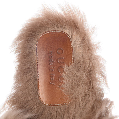 Gucci Canvas Fur Mens Princetown Slippers 8 Black White 7 of 12