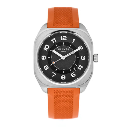 Hermes Titanium Rubber 39mm H08 Automatic Watch Orange 1 of 5