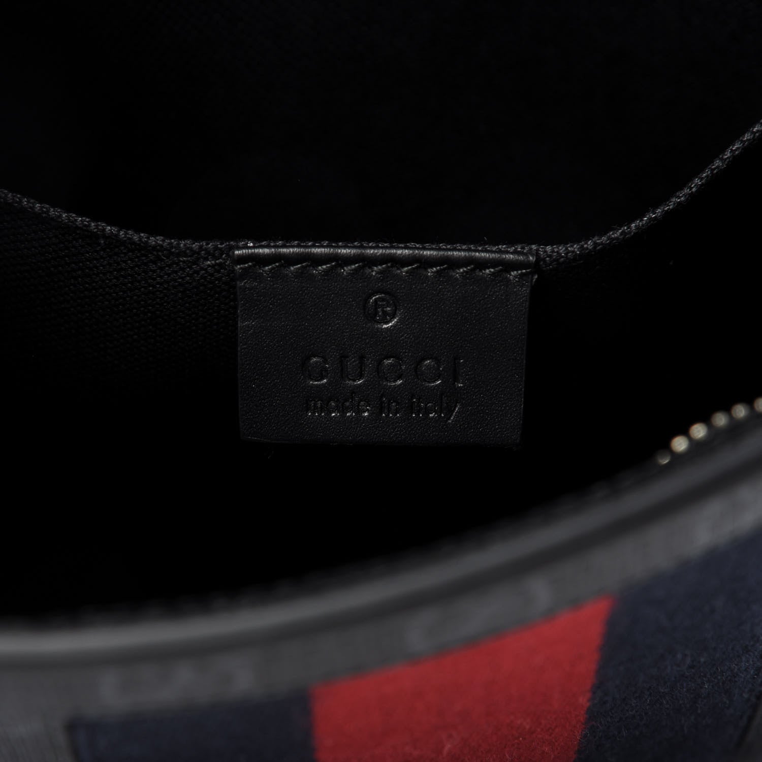 Gucci GG Supreme Monogram Selleria Calfskin Web New Web Cosmetic Case Black 8 of 9