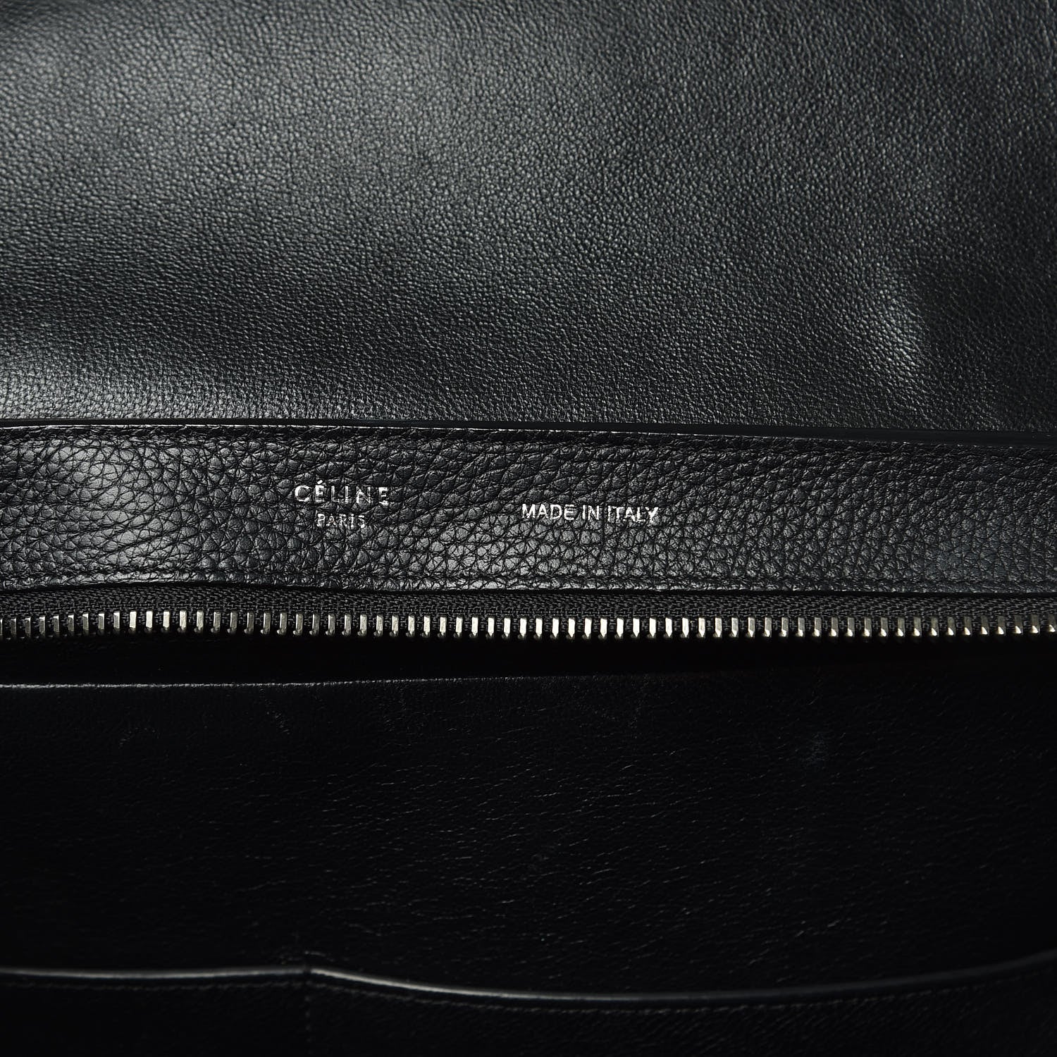 Celine Drummed Calfskin Suede Small Trapeze Black 6 of 13