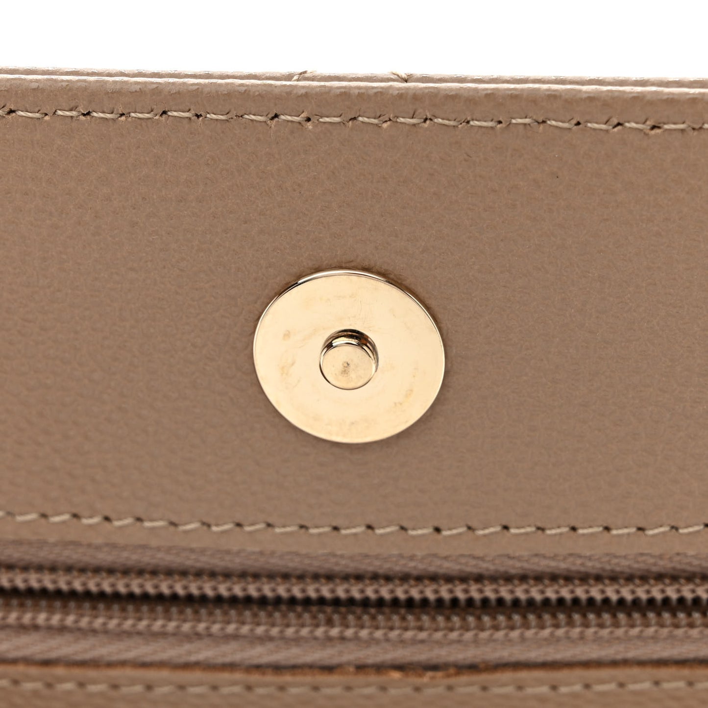 Caviar Quilted Wallet on Chain WOC Dark Beige