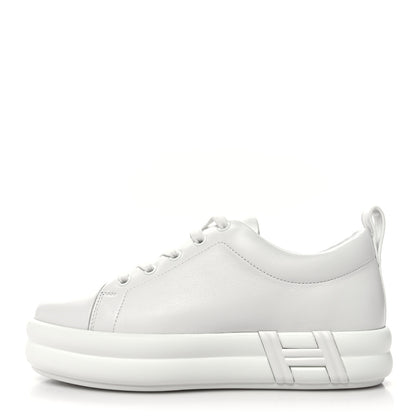 Hermes Calfskin Womens Happy Sneakers 37 White 1 of 9