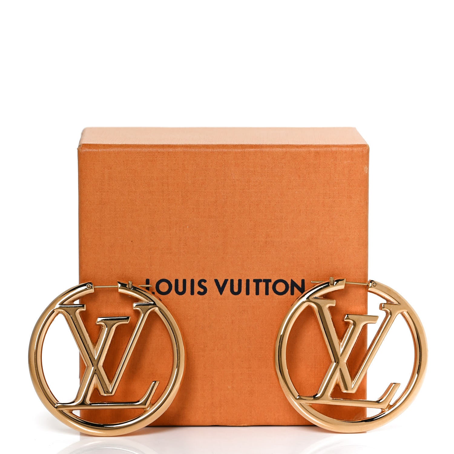 Louis Vuitton Metal Louise Hoop Earrings Gold 6 of 6