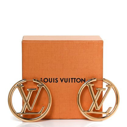 Louis Vuitton Metal Louise Hoop Earrings Gold 6 of 6