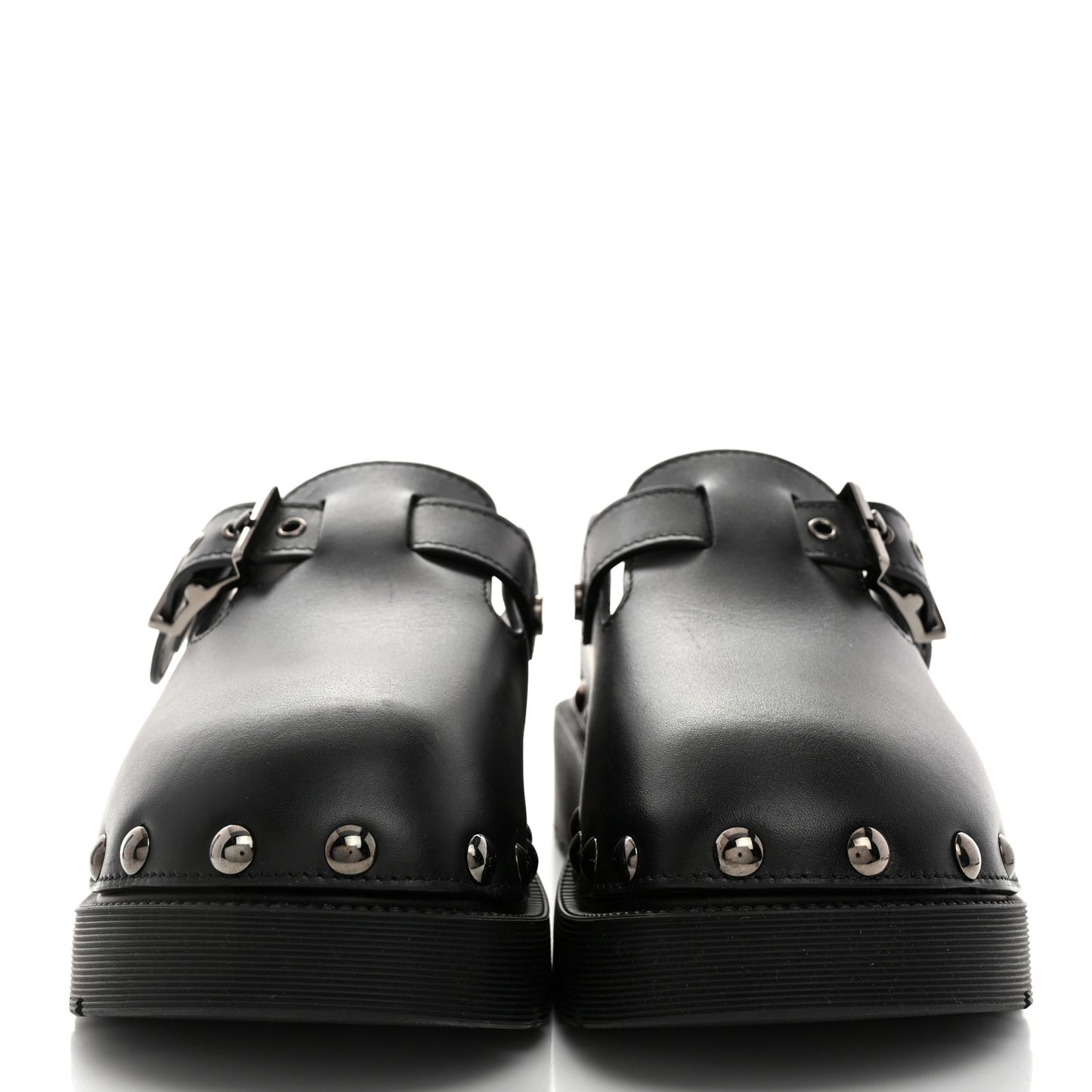 Calfskin Diorquake Buckled Lug Sole 15mm Clogs 36 Black
