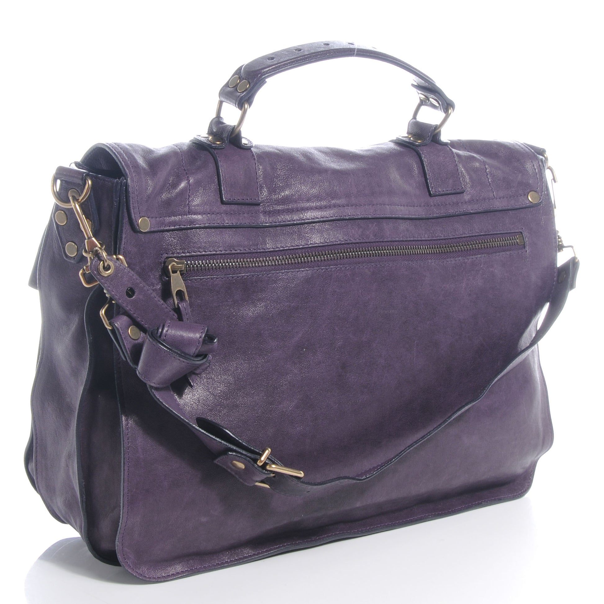 Proenza Schouler Lambskin PS1 Large Satchel Plum 3 of 5