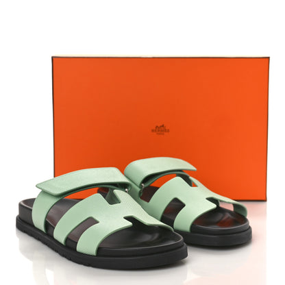 Hermes Epsom Womens Chypre Sandals 39 Vert Jade 10 of 10