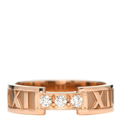 Tiffany 18K Rose Gold Diamond Atlas Ring 54 7 1 of 5