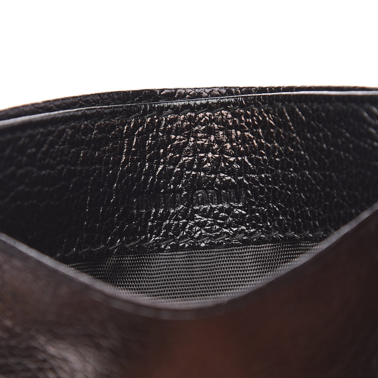 Miu Miu Goatskin Madras Card Case Black 6 of 8