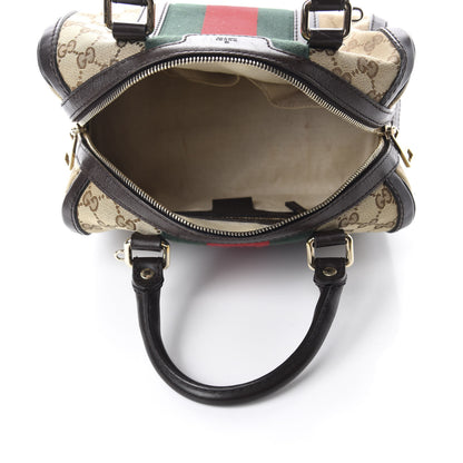 Gucci Monogram Vintage Web Small Boston Dark Brown 5 of 11