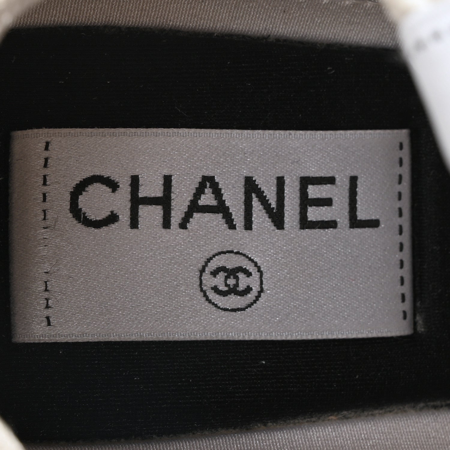 Chanel Fabric Laminated Calfskin Stretch CC Womens Sneakers 37.5 White Gold Silver 8 of 9