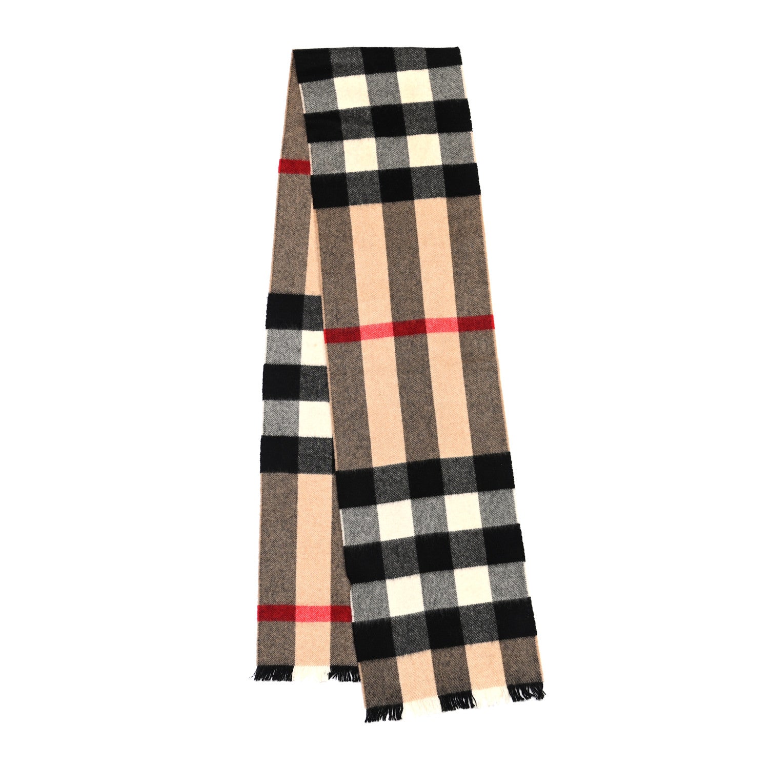 Burberry Cashmere Giant Exploded Check Scarf Camel 2 of 4
